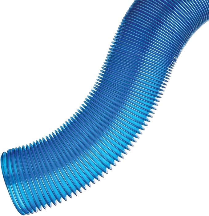 Rockler 4” Dust Collection Hose - Durable Blue Translucent Color Expandable Hose Flexible Up To 14” - Ideal Dust Collectors for Woodworking Stretch up to 7XL for Convenient Cleanup In Distant Corners