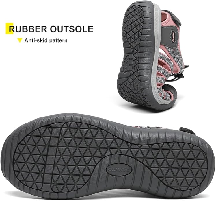 Dannto Women's Closed Toe Hiking Sandals Walking Water Sandal Comfort Athletic Sport Outdoor Sandals
