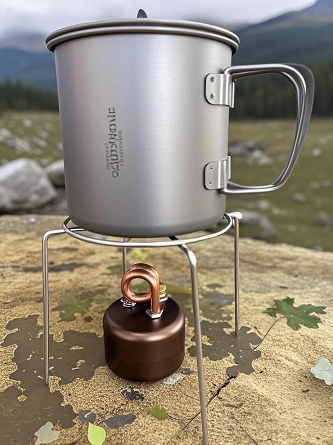 Mini Alcohol Stove – Jetfire, Heat - Resistant Rubber Grip & Leak - Proof Design | Compact, Windproof & Effortless to Operate – Ideal for Camping, Emergency Preparedness & Outdoor Adventures