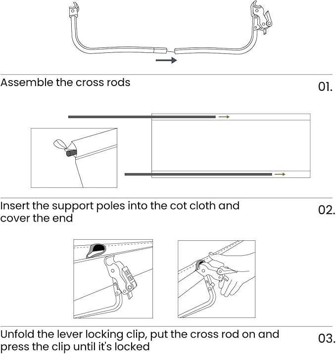 ONETIGRIS SUPRAGRIS Camping Cot, Support Up to 400lbs, Lightweight Comfortable Folding Bed for Camping, Hiking, Backpacking, Travel, Car Trips, Office Nap (Gray)