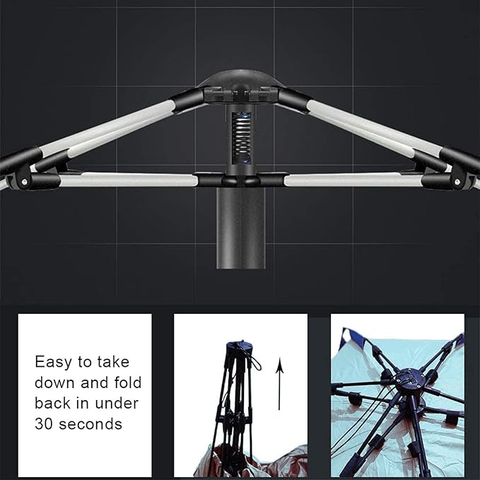 Oileus X-Large 4 Person Beach Tent Sun Shelter - Portable Sun Shade Instant Tent for Beach with Carrying Bag, Stakes, 6 Sand Pockets, Anti UV for Fishing Hiking Camping, Waterproof Windproof, Sky Blue