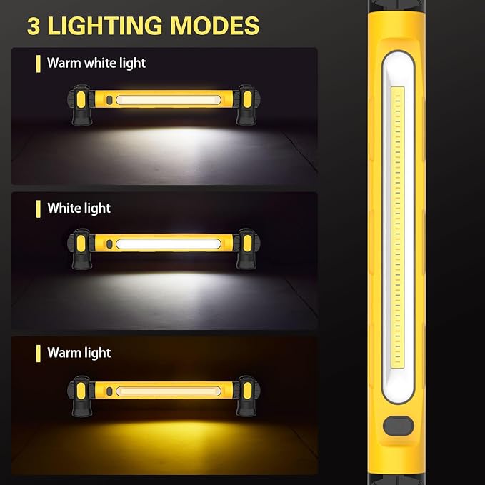 ERAY Cordless Underhood Work Light, 6000mAh/3000LM Rechargeable Worklight with Hook, 3 Modes, 180° Rotatable, Mechanic LED Work Lights for Car Repairing Outdoor Emergency Inspection