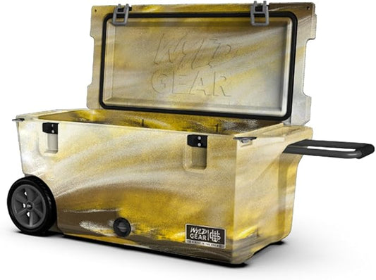 Wyld Gear 75qt Freedom Series Cooler with Wheels – Durable, High-Performance Ice Retention, Portable with Tow-and-Stow Handle – Ideal for Outdoor Adventures, Tailgating, and Camping