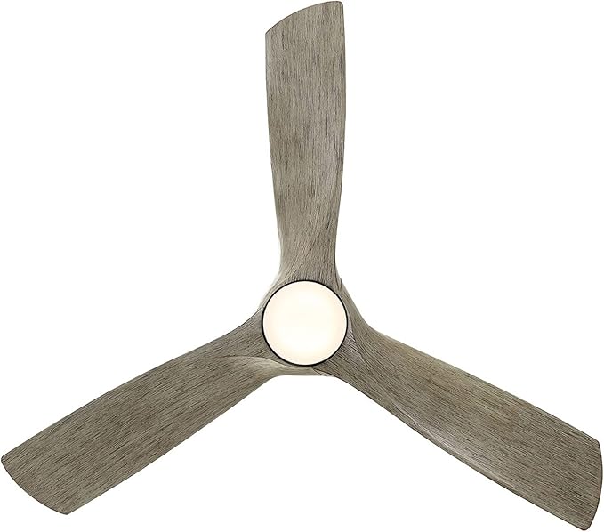 Zephyr Smart Indoor and Outdoor 3-Blade Ceiling Fan 52in Graphite Weathered Wood with Adjustable CCT 2700K-3000K-4000K-5000K LED Light Kit and Remote Control works with Alexa, and iOS or Android App