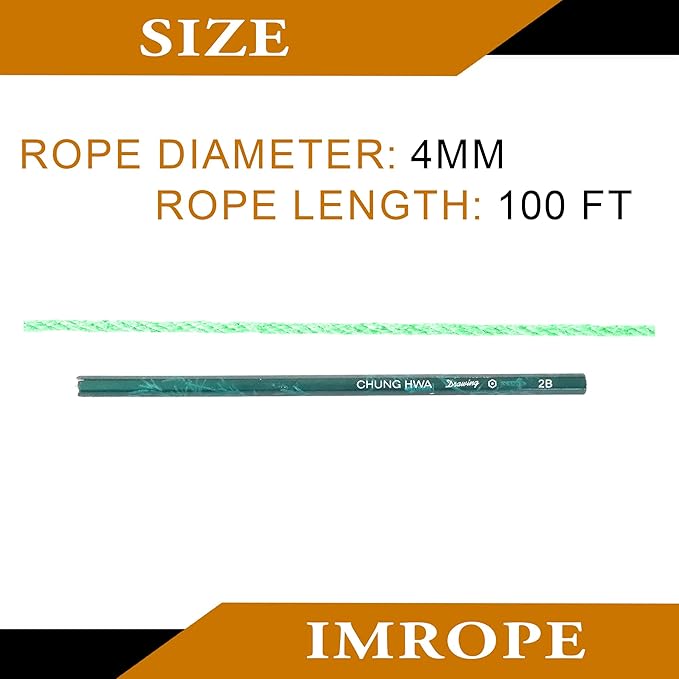 4mm x 100 Feet Light Green Jute Rope, Twine for Gardening Tomato Climbing Plant Tie Floristry Crafts Gift Wrapping Packing Decor