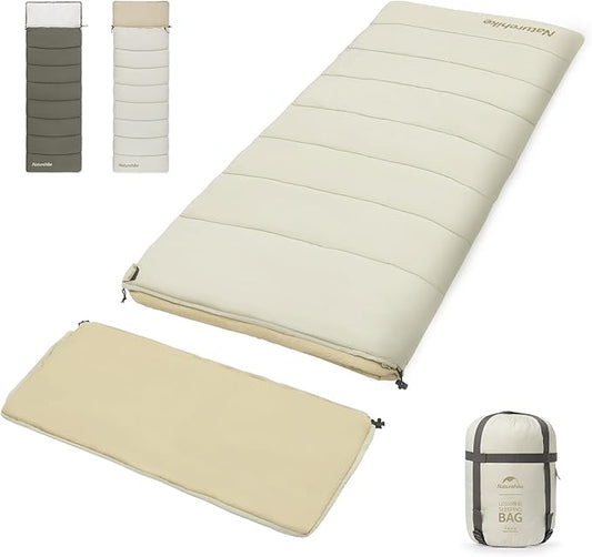 Naturehike Camping Sleeping Bag for Adults, 36/54℉, Spliceable Double Sleeping Bag 3 Seasons, Lightweight Waterproof Sleep Bags for Cold&Warm Weather