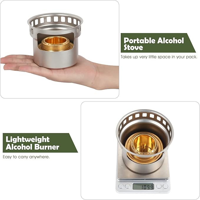 2 In 1 Mini Alcohol Stove For Camping, Portable Alcohol Burner With Stainless Steel Cross Stand, Storage Bag, Lightweight Tiny Brass Stove For Backpacking Emergency Outdoor Coffee