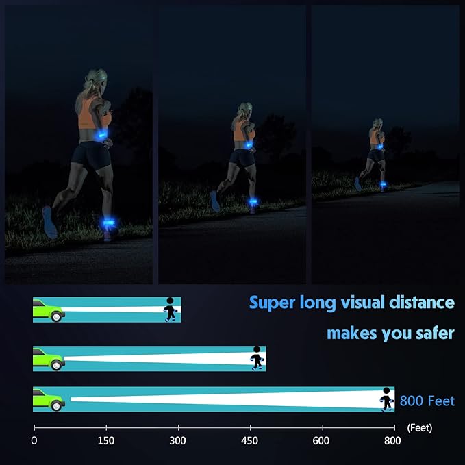 Simket LED Armband Rechargeable for Running(2 Pack), Running Lights for Runners, Running Lights, High Visibility Reflective Running Gear Adjustable Light Up Arm Bands for Men Women Kids