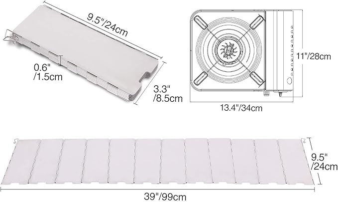 REDCAMP Folding Outdoor Stove Windscreen, 12 Plates Aluminum Camping Stove Windshield with Carrying bag, Lightweight Butane Burner Windshield