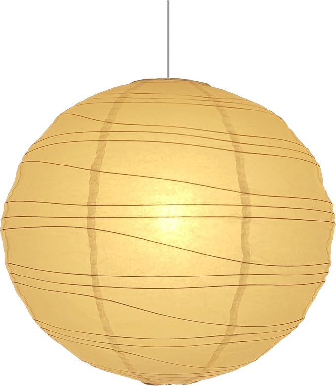 Hytsoeee(19.69Inch) Paper Lamp Shade,White Spherical Large Paper Lantern,Handmade Lantern Pendant Light Shade for Home Indoor Ceiling Light Decor,Such as Living Room, Bedroom