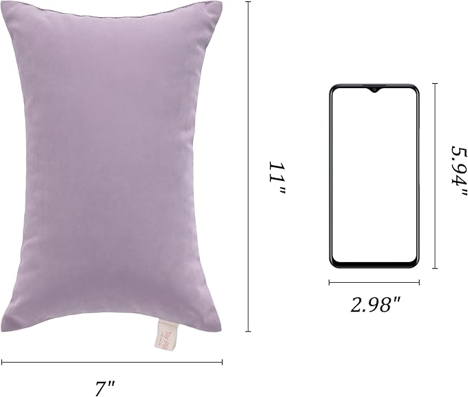 BEDSUM 2 Pack Tiny Pillows, 11"x7" Microfiber Mini for Toddler, Travel, Pets - Soft, Machine Washable Small for Neck, Wrist, and Knee Comfort, Lavender