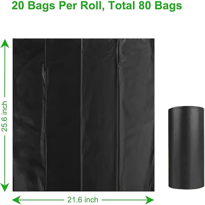 80 PCS Portable Toilet Bags for Camping, Biodegradable Porta Potty Bags - 8 Gallon Thickened Waste Bags Fit for 5 Gallon Bucket, Camping Poop Bag, Trash Bags for Home Boating Travel Outdoor