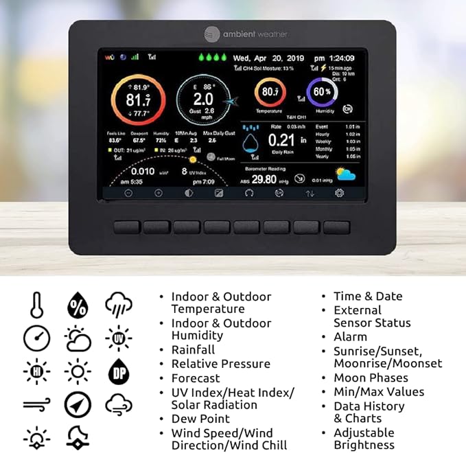 Ambient Weather WS-5000 Ultrasonic Smart Weather Station