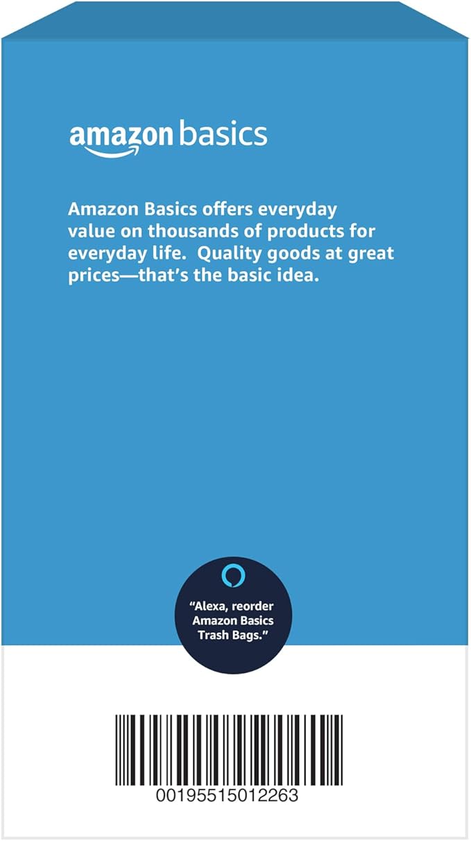 Amazon Basics Multipurpose Drawstring Trash Bags, 30 Gallon, 50 Count (Previously Solimo)