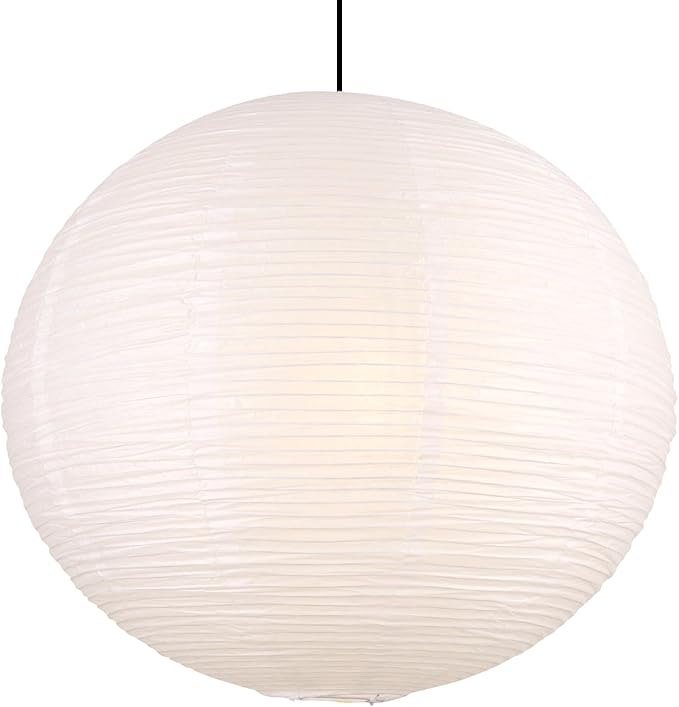 White Paper Lamp Shade, 20''x20'' Large Chinses Paper Lantern Pendant Light Shade,Round Lanpshade Home Decor Ceiling Lampshade, Foldable Lampshade