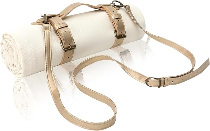 4’9” x 6’3” White Lightweight Water-Resistant Canvas Mat – Picnic, Outdoor, Beach, Park, Camping, Toy Mat