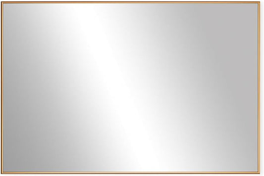 Frame My Mirror Gold Metal Framed Mirror, 20" x 60" Champagne Bronze Mirror for Bathroom, Metal Frame, True Reflections Glass, Stanton Design, Hangs Horizontally or Vertically, Made in USA