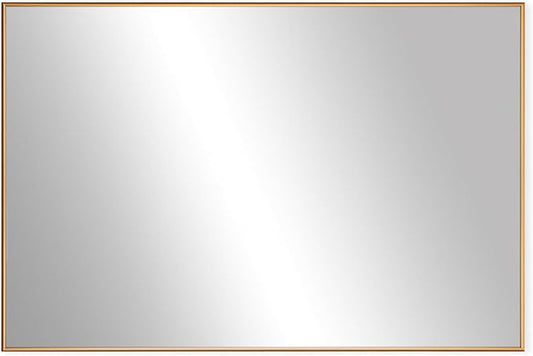 Frame My Mirror Gold Metal Framed Mirror, 28" x 60" Champagne Bronze Mirror for Bathroom, Metal Frame, True Reflections Glass, Stanton Design, Hangs Horizontally or Vertically, Made in USA