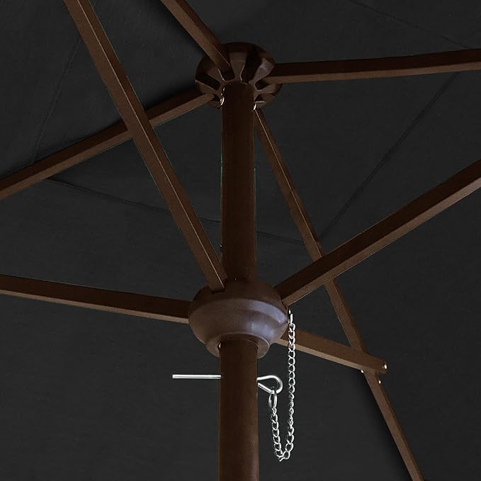 EliteShade USA 10-Year-Non-Fading Sunumbrella 6x6Ft Square Market Umbrella Patio Outdoor Table Umbrella with Ventilation（Black）