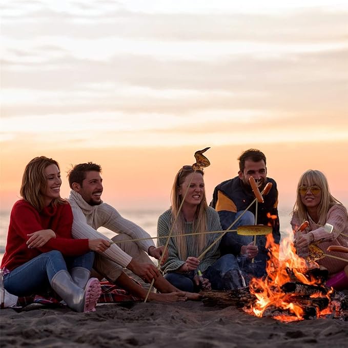 240 PCS Bamboo Marshmallow Roasting Sticks, SMores Skewers, Extra Long 25 Inch Heavy Duty 6mm Thick Wooden SMores Sticks for Open Fire Pits Roaster Barbecue Hot Dog Camping Kebab Sausage Plant Support