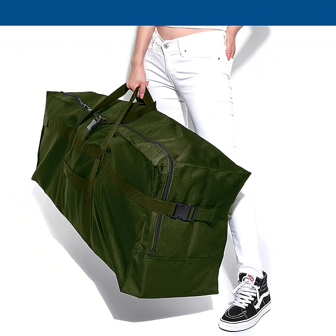 Large Duffel Bag, Waterproof Carry on Weekend Overnight Storage Bag over Luggage for Airline, Travel, Camping, Moving