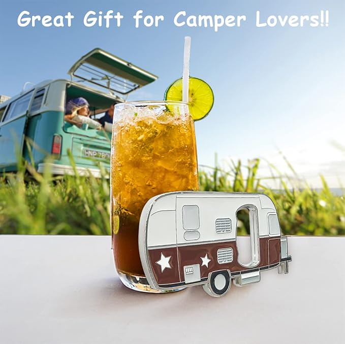 Magnetic Rv Bottle Opener with Cap Cather, Unique RV Gift Set,Magnets Sticker to Fridge for Easy Storage,Perfect Camping Accessories Beer Gift Ideas for Camper Lover,Cool Rv Gadgets