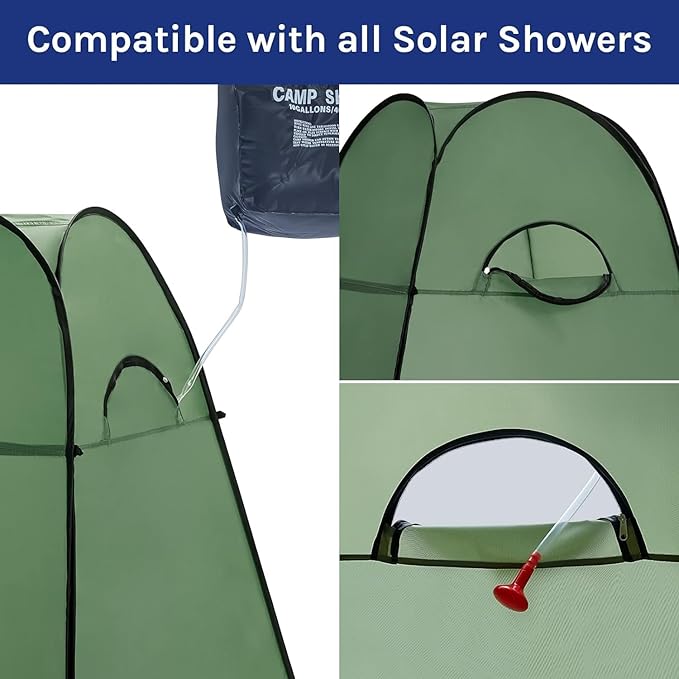 Wolfwise Pop Up Changing Tent for Beach, Camping Portable Shower Tents, Outdoor Privacy Bathroom, Change Dressing Clothes Porta Potty Tent Pop Up Instant for Camp, Toilet, Green