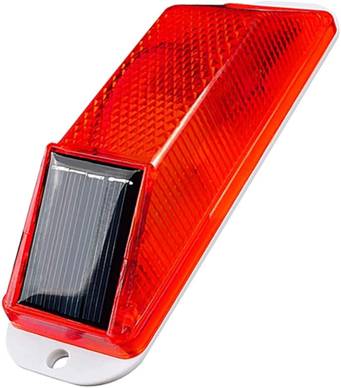 Aolyty Solar Strobe Warning Light Sensitive LED Warning Lamp Super Bright IP54 Waterproof Light Control Flashing Beacon Barricade Construction Safety Road Signs Flash Traffic Lights (Red)