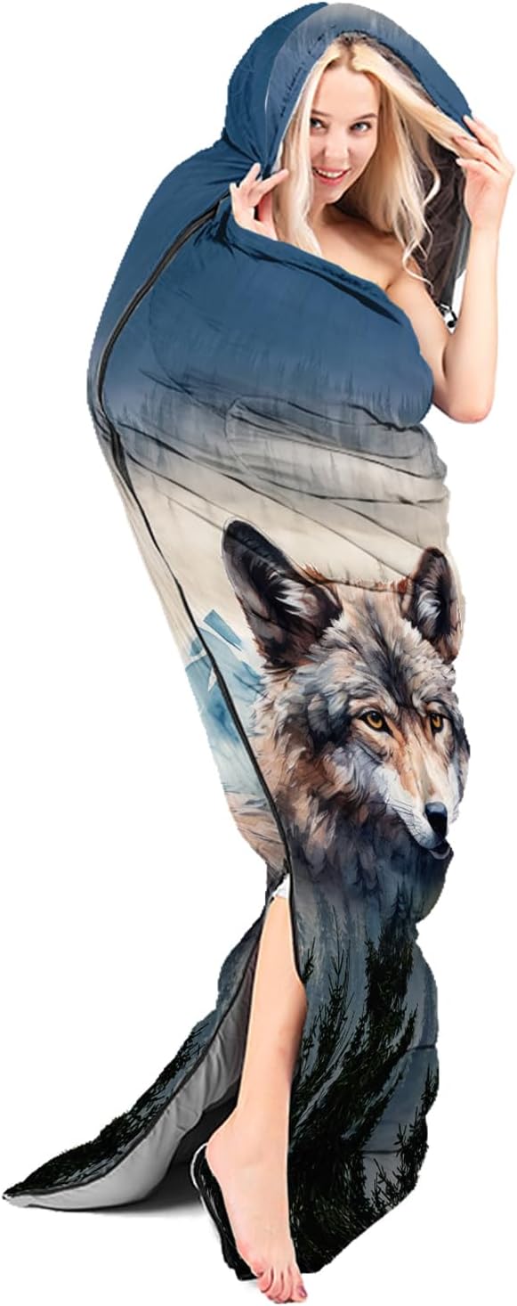 Sleeping Bags for Adults and Kids Backpacking Camping Sleeping Bags for Girls and Boys Lightweight Waterproof Cold/Warm Sleeping Bag for Season Camping Essentials Outdoor Travel with Compression Bags