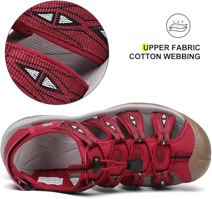 Dannto Women's Sport Hiking Sandals Closed Toe Outdoor Athletic Walking Sandal Lightweight Summer Water Shoes