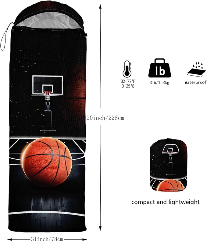 QOOMO Camping Sleeping Bags,3 Season Warm & Cool Weather,Lightweight,Waterproof Sleeping Bags for Adults & Kids,Traveling,and Outdoors,Camping Gear Equipment