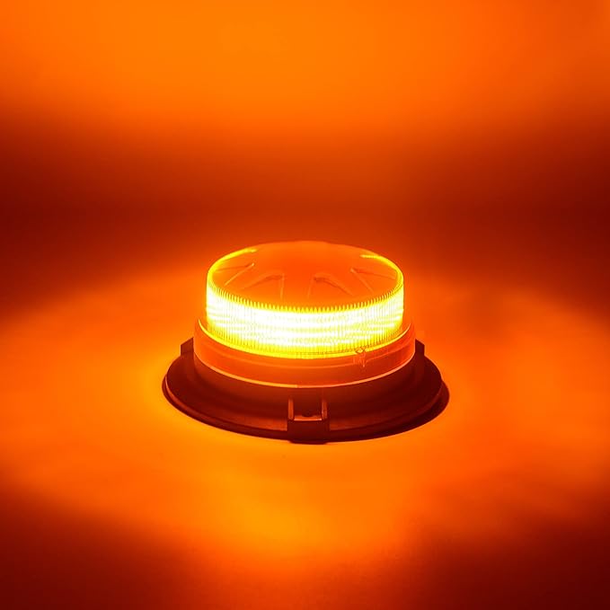 AUXMOTEC Amber Led Emergency Strobe Beacon Lights Bar with Magnetic Mount and 8 Flash Models Yellow Warning Safety Rooftop Signal Lamps Vehicles Forklift Truck Tractor Golf Car Carts (24-LED 12V-24V)