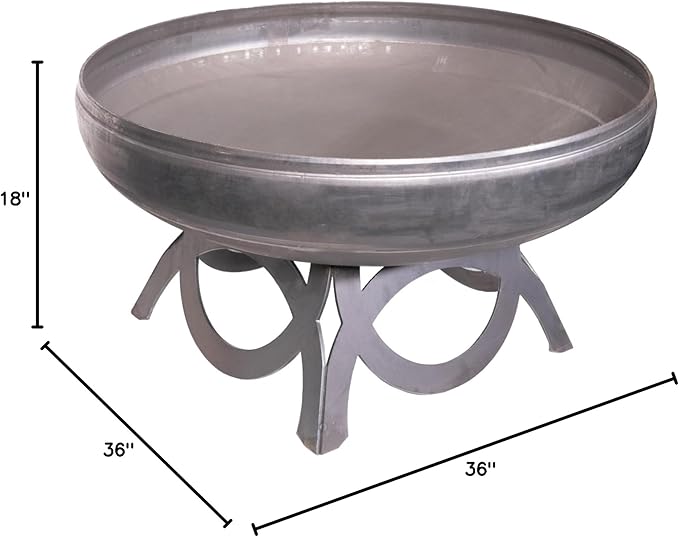 Liberty Fire Pit – Ohio Flame Wood Burning Outdoor Fire Pit - 36" Diameter with Curved Base (Made in USA)