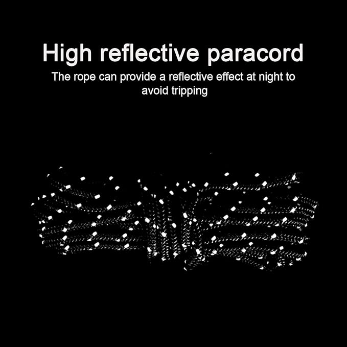 8 Pack 4mm Guy Lines Ultralight Tent Cords with Aluminum Adjuster Tensioner Outdoor Camping Guylines Ropes for Tent Tarp,Climbing,Hiking Backpacking (Yellow)