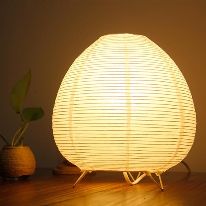 YY YEARCHY Table Lamp Paper Lamp Able Lamp Standing Lamps with Rice Paper Shade for Bedroom Livingroom (Egg)