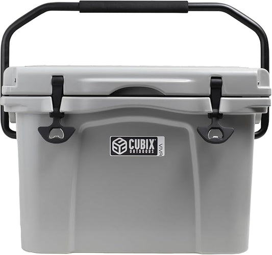 Viva 25QT Portable Rotomolded Hard Cooler, 5-Day Ice Cold Retention, Travel, Beach, Camping, Fishing