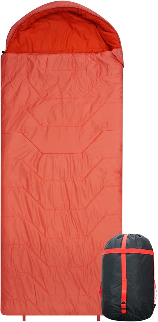 Jumbo Sleeping Bag for Adult&Kids,Cold&Warm Weather with Compression Sack and Water Resistant for Family Camping,Travel and Car Camping