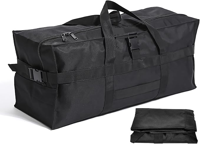 Travel Duffle Bag,Foldable Extra Large Duffel Bags,carry on Travel Bag For Men And Women Camping/Moving Boxes/Airplanes/Hospital/Tent (106 Liter, Black)