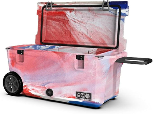 Wyld Gear 75qt Freedom Series Cooler with Wheels – Durable, High-Performance Ice Retention, Portable with Tow-and-Stow Handle – Ideal for Outdoor Adventures, Tailgating, and Camping