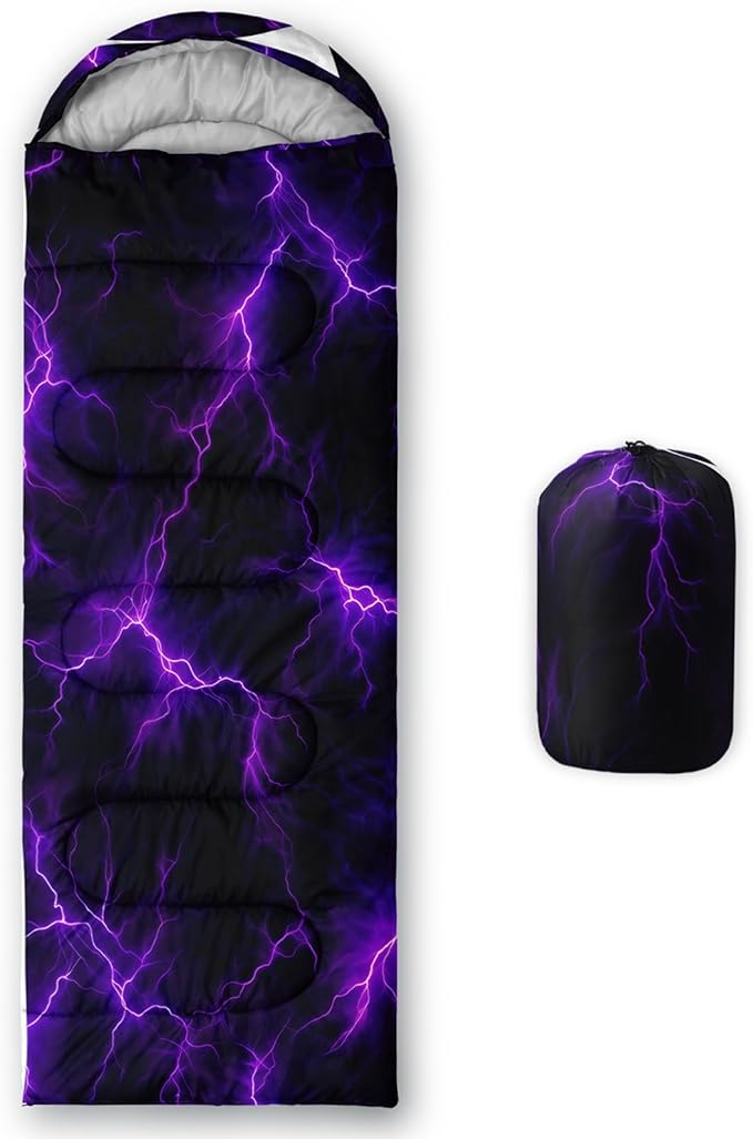 QOOMO Camping Sleeping Bags,3 Season Warm & Cool Weather,Lightweight,Waterproof Sleeping Bags for Adults & Kids,Traveling,and Outdoors,Camping Gear Equipment