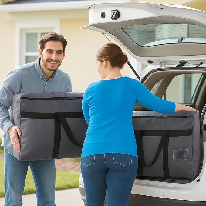 Duffle Bag for Travel, 24Gallons Bag Foldable Travel Duffel Bag Tote Carry on Luggage Duffle Overnight for Women and Men, Large Collapsible Waterproof Suitcase with Zippers and Handles, Grey