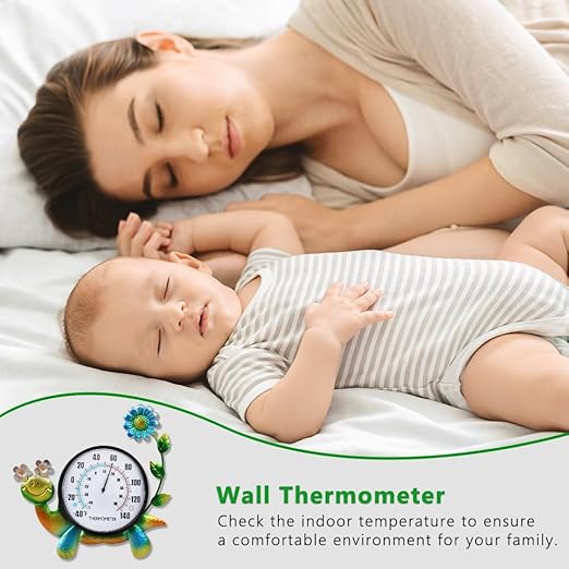 Indoor Outdoor Thermometer, Snail Wall-Mounted Thermometer Waterproof for Patio Garden Yard & Living Room, No Battery Needed