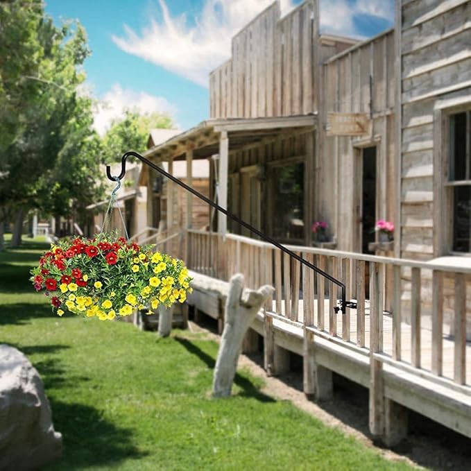 MIXXIDEA Extended Fence Deck Hook Rail Heavy Duty Bird Feeder Hook, Adjustable Plant Bracket for Bird Feeders, Planters, Suet Baskets, Lanterns, Wind Chimes and More