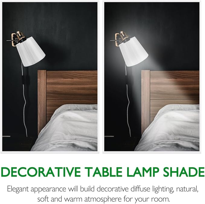 Lamp Shades: White Lamp Shades Clip on for Bedroom, Kitchen, Living Room, 5.5x4.91in