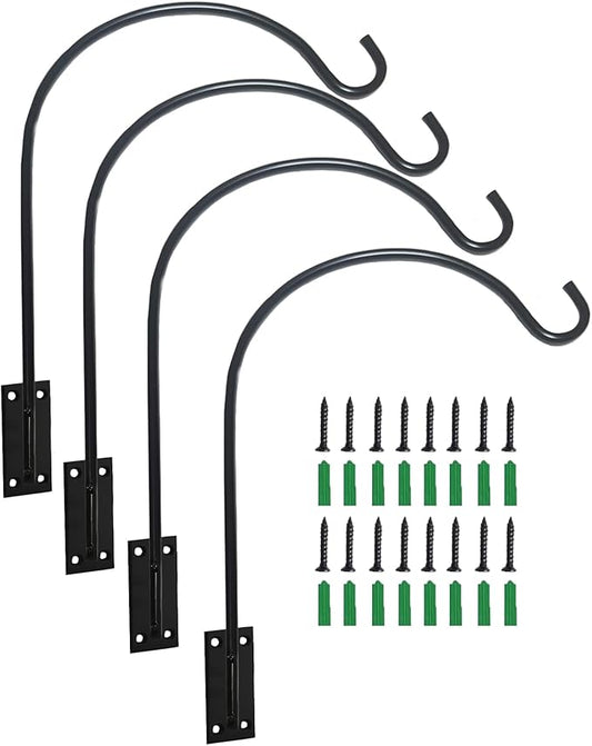 Deck Bird Feeder Hanger Hook Wall Mounted 4 Pack for Railing,Hanging Bird Feeders, Plants, Flower Baskets,Windchimes, Lanterns,Holiday Decoration
