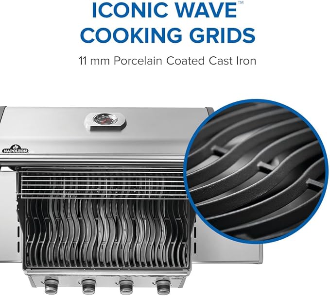 Napoleon Rogue 525 Propane Gas Grill, Stainless Steel, Durable 4-Burner Outdoor BBQ
