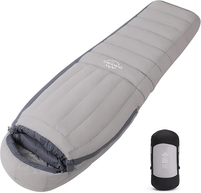 '-10°F 0°F 10°F 15°F Down Sleeping Bag for Adults,800/650 Fill Power,Ultralight Wearable 4 Season Cold Weather Rectangle Sleeping Bag for Camping Hiking,Can be Used as a Down Blanket or Cloak