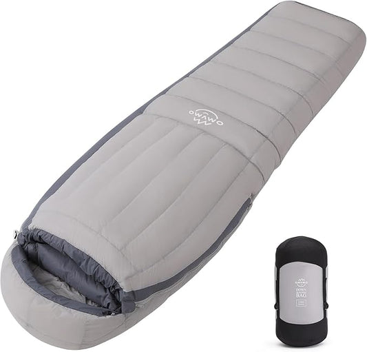 '-10°F 0°F 10°F 15°F Down Sleeping Bag for Adults,800/650 Fill Power,Ultralight Wearable 4 Season Cold Weather Rectangle Sleeping Bag for Camping Hiking,Can be Used as a Down Blanket or Cloak