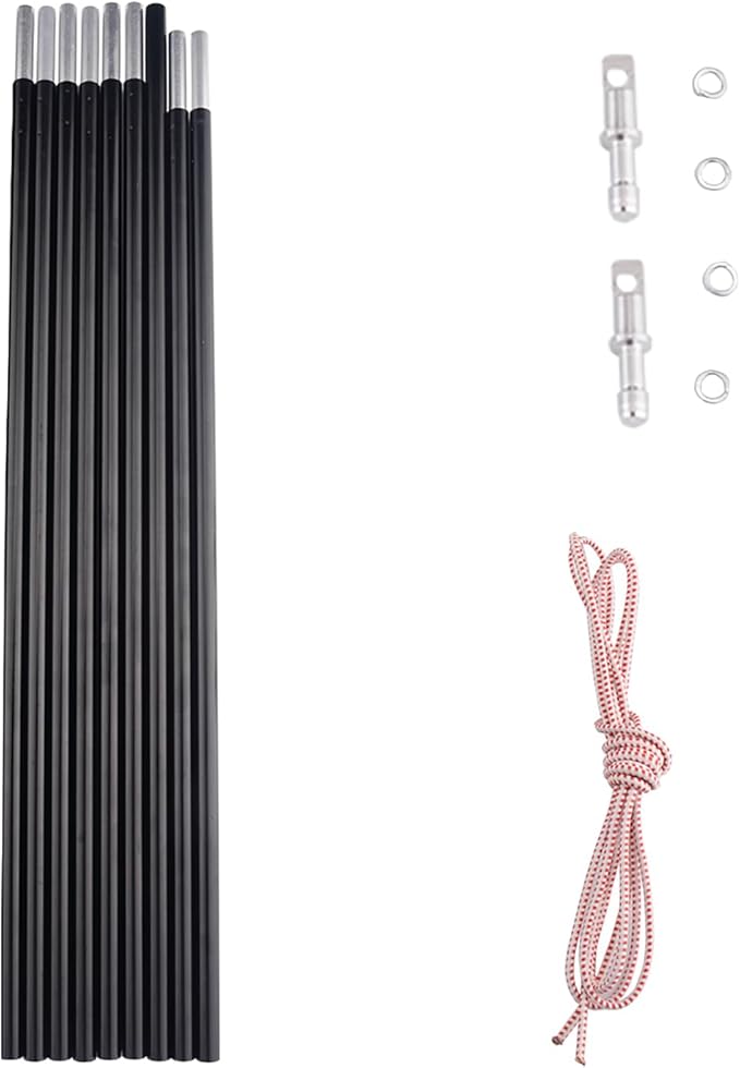 Aluminum Tent Poles Replacement, Fits Both Female and Male Ends, Lightweight Tent Pole Repair Kit, 7001 Aluminum Alloy T6 Heated