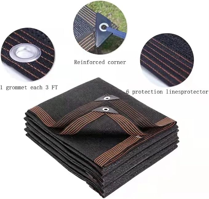 10 x 20 FT Black Shade Cloth with Grommets, 40% Garden Shade Mesh Tarpfor Plants Greenhouse Garage Pools